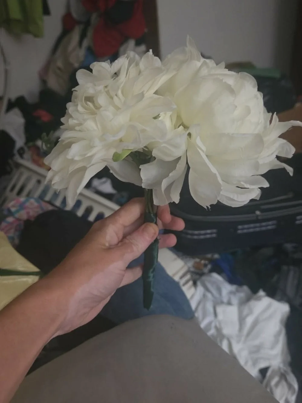 Light Blue & White Faux Hydrangea and Rose Bouquet - Home Accents